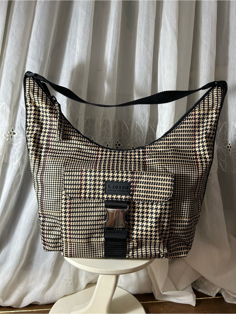 Lauren Ralph Lauren Plaid Hobo Bag | Prince of Wales Glen Plaid